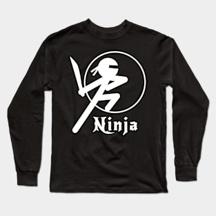 Stickman Ninja - White Long Sleeve T-Shirt